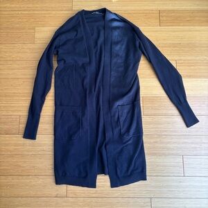 Express vintage y2k navy blue longline cardigan with pockets